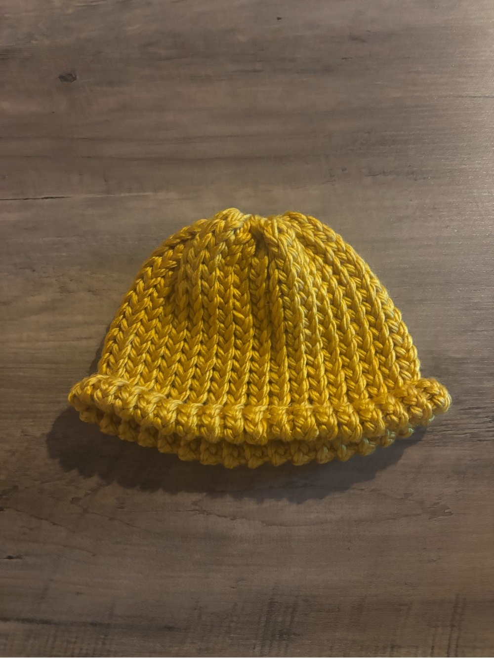 Child Yellow Knit Beanie Hat